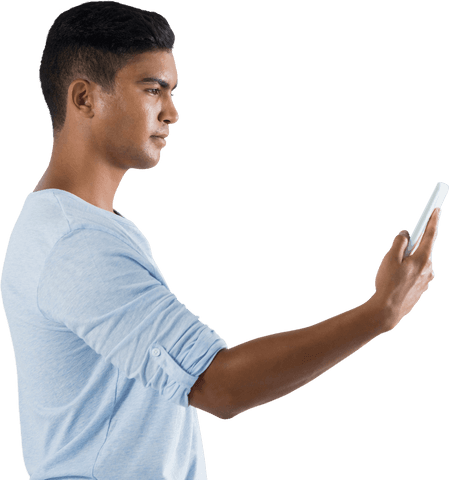 Young Man with Transparent Digital Tablet in Hand - Download Free Stock Videos Pikwizard.com
