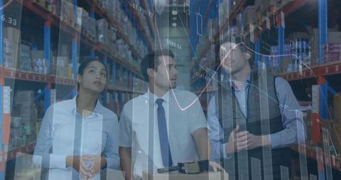 warehouse team analyzing financial and statistical data - Download Free Stock Images Pikwizard.com