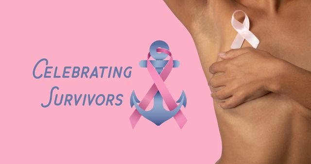 Breast Cancer Awareness with Survivor Celebrating on Pink Background - Download Free Stock Images Pikwizard.com