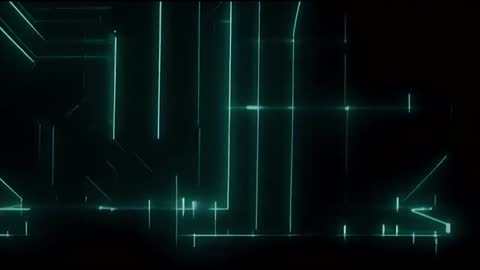 Futuristic Green Neon Lines Motion on Black