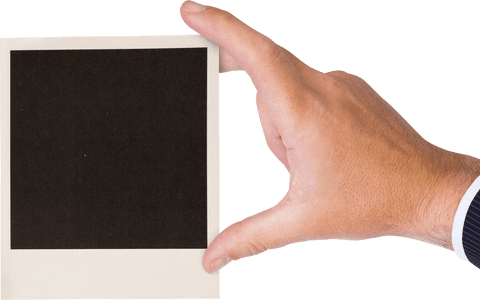 transparent hand holding blank polaroid on isolated background - Download Free Stock Videos Pikwizard.com