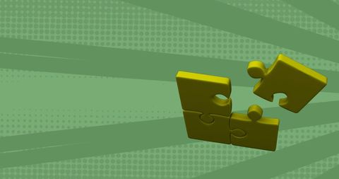 Dynamic Yellow Puzzle Pieces on Green Spinning Background - Download Free Stock Images Pikwizard.com