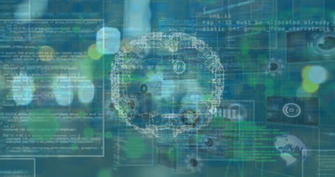 Futuristic Digital Brain with Data Visualization