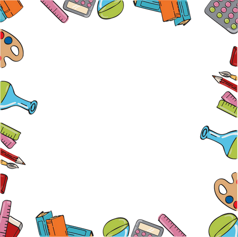 school and art supplies border, transparent background frame - Download Free Stock Videos Pikwizard.com