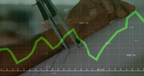 Analyzing Market Trends with Financial Graph Overlay - Download Free Stock Images Pikwizard.com