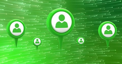 Green Digital Icons on Dynamic Background Representing Networking - Download Free Stock Images Pikwizard.com