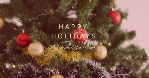 Festive Christmas Tree with Warm Holiday Greetings - Download Free Stock Images Pikwizard.com