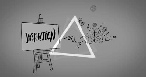 Creative School Animation with Brain and Geometric Shapes