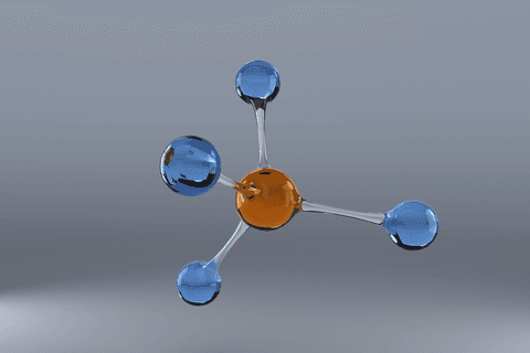 transparent glass molecule with blue and orange atoms - Download Free Stock Videos Pikwizard.com