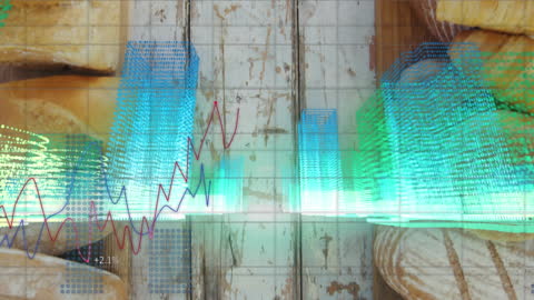 Data Analytics Concept with Bread and Rising Graph