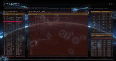 Digital Data Terminal with Global Interface and Code Display - Download Free Stock Images Pikwizard.com