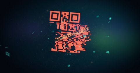 Glowing QR Code with Abstract Digital Data and Network Background - Download Free Stock Images Pikwizard.com