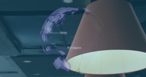 Digital World Map With Solutions Focus Over Light Element