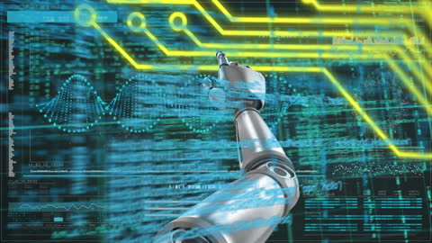 Robotic Arm Interacting with Digital Data Complex