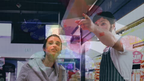 Digital Economy Concepts with Store Employee and Customer