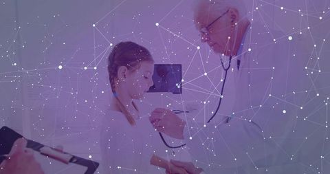 Doctor conducting pediatric checkup in modern clinic