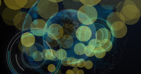 Digital World with Data Connections Overlay