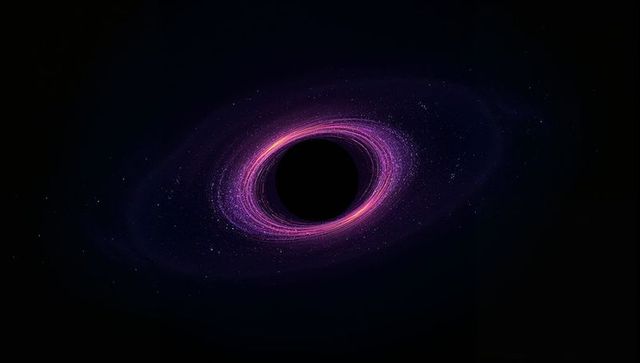 Ai-generated black hole with cosmic accretion disk in deep space