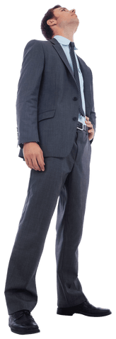 Confident Businessman Standing in Suit on Transparent Background