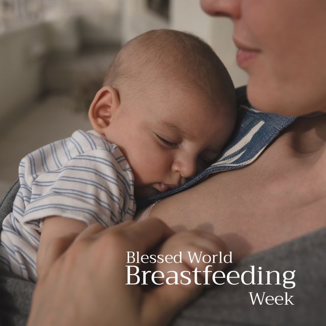 Mother Nurturing Baby Embodying Breastfeeding Awareness - Download Free Stock Templates Pikwizard.com