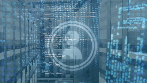 Data Processing Visualization Over Modern Server Room