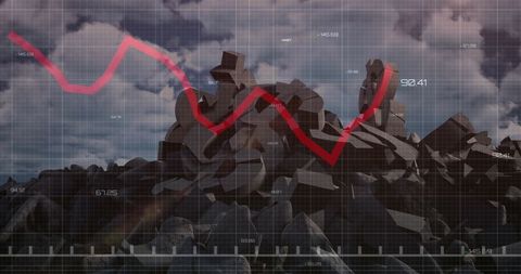 data analysis over crumbling dollar symbols with digital interface - Download Free Stock Images Pikwizard.com