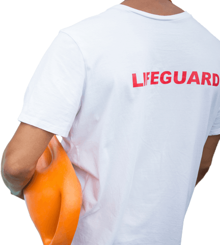 transparent lifeguard with rescue buoy in bold red lettering - Download Free Stock Videos Pikwizard.com
