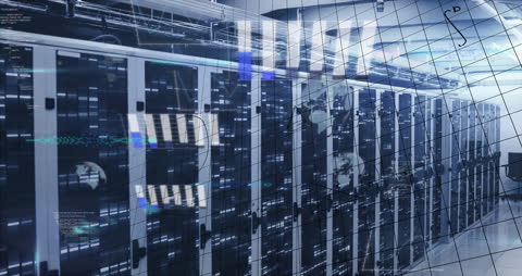 Digital Data Processing in Virtual Server Room with Calculations