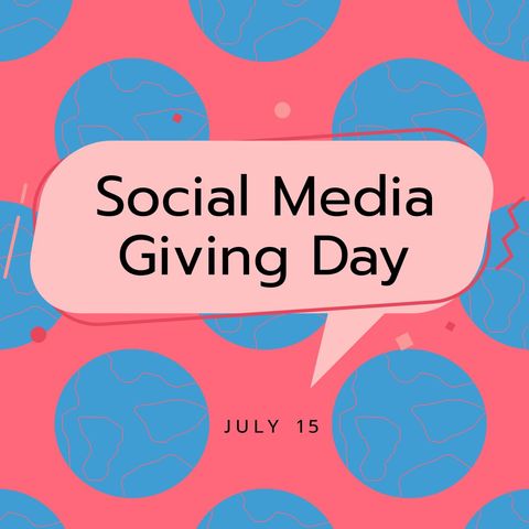 social media giving day speech bubble on pink abstract background - Download Free Stock Templates Pikwizard.com
