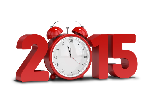 3D Red 2015 Text with Alarm Clock Transparent Background - Download Free Stock Videos Pikwizard.com