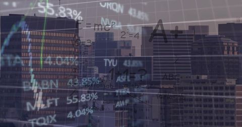 Digital Interface with Data Processing Overlay on Cityscape - Download Free Stock Images Pikwizard.com