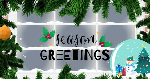 Festive 'Season Greetings' with Snowflake and Decor