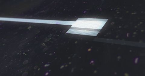 Futuristic Digital Interface with Glowing Squares and Lines