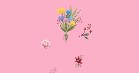 Vibrant Wild Flower Bouquet on Pastel Background