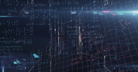 Complex Mathematical Equations on Digital Interface Background - Download Free Stock Images Pikwizard.com