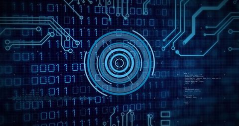 Futuristic Digital Interface with Data and Target Display - Download Free Stock Images Pikwizard.com