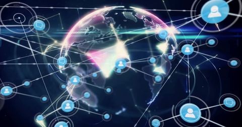 Global Digital Networking with Abstract Globe and Connections - Download Free Stock Images Pikwizard.com