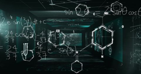 Digital Overlap of Chemical Formulas and Mathematics - Download Free Stock Images Pikwizard.com