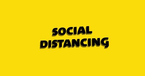 Bold Social Distancing Design on Bright Yellow Background