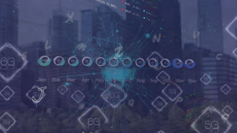 Data Network Interface Over Urban Cityscape