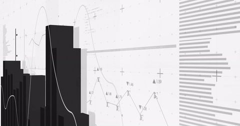 Digital Financial Data Overlays with Graphs on White Background - Download Free Stock Images Pikwizard.com
