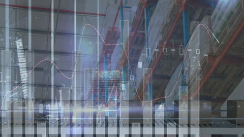 Digital Graphs Intersecting Warehouse Shelving