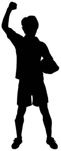 silhouette of rugby player standing with raised arm on transparent background - Download Free Stock Videos Pikwizard.com