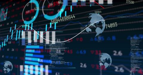 Global Stock Market Data and Digital Economy Graphs - Download Free Stock Images Pikwizard.com