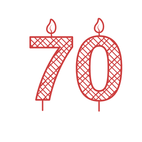 red number 70 birthday candles on transparent background - Download Free Stock Videos Pikwizard.com