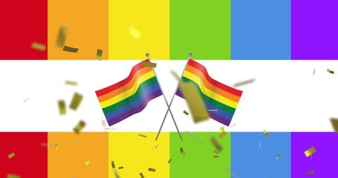 Celebratory Confetti with LGBTQ Pride Flags and Colors - Download Free Stock Images Pikwizard.com