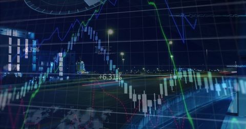 Digital Economy Visualization With Graphs and Technology Overlay - Download Free Stock Images Pikwizard.com