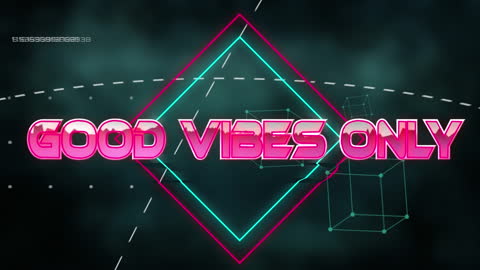 Good Vibes Only Neon Geometric Background