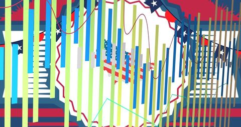 USA Statistics Overlaid on Stars and Stripes - Download Free Stock Images Pikwizard.com