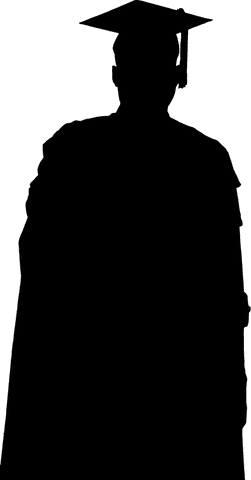this transparent digital vector illustrates a man wearing a graduation cap as a silhouette. symbolizing education and achievement, it is perfect for use in graduation ceremony invitations, educational material designs, congratulatory messages, or articles discussing educational success and milestones.